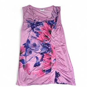 Cato Pink and Purple Floral Tank Top